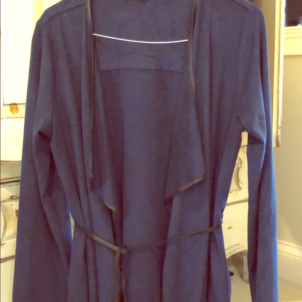 navy blue suede jacket accessory